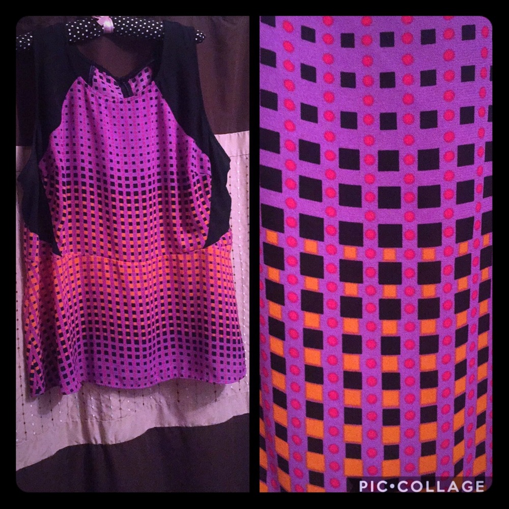 Colorful geometric Lane Bryant peplum top